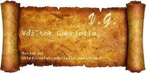 Vétek Gabriella névjegykártya